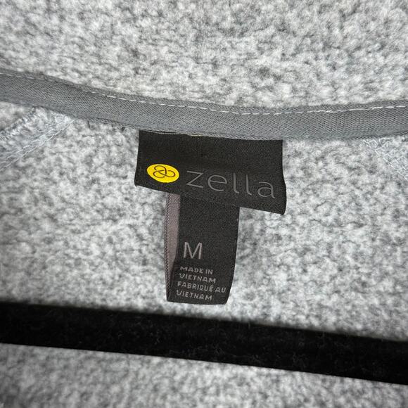 Barely Worn Zella Heather Gray Fleece Quarter Zip Long Sleeve Sweater - Medium - Picture 3 of 4